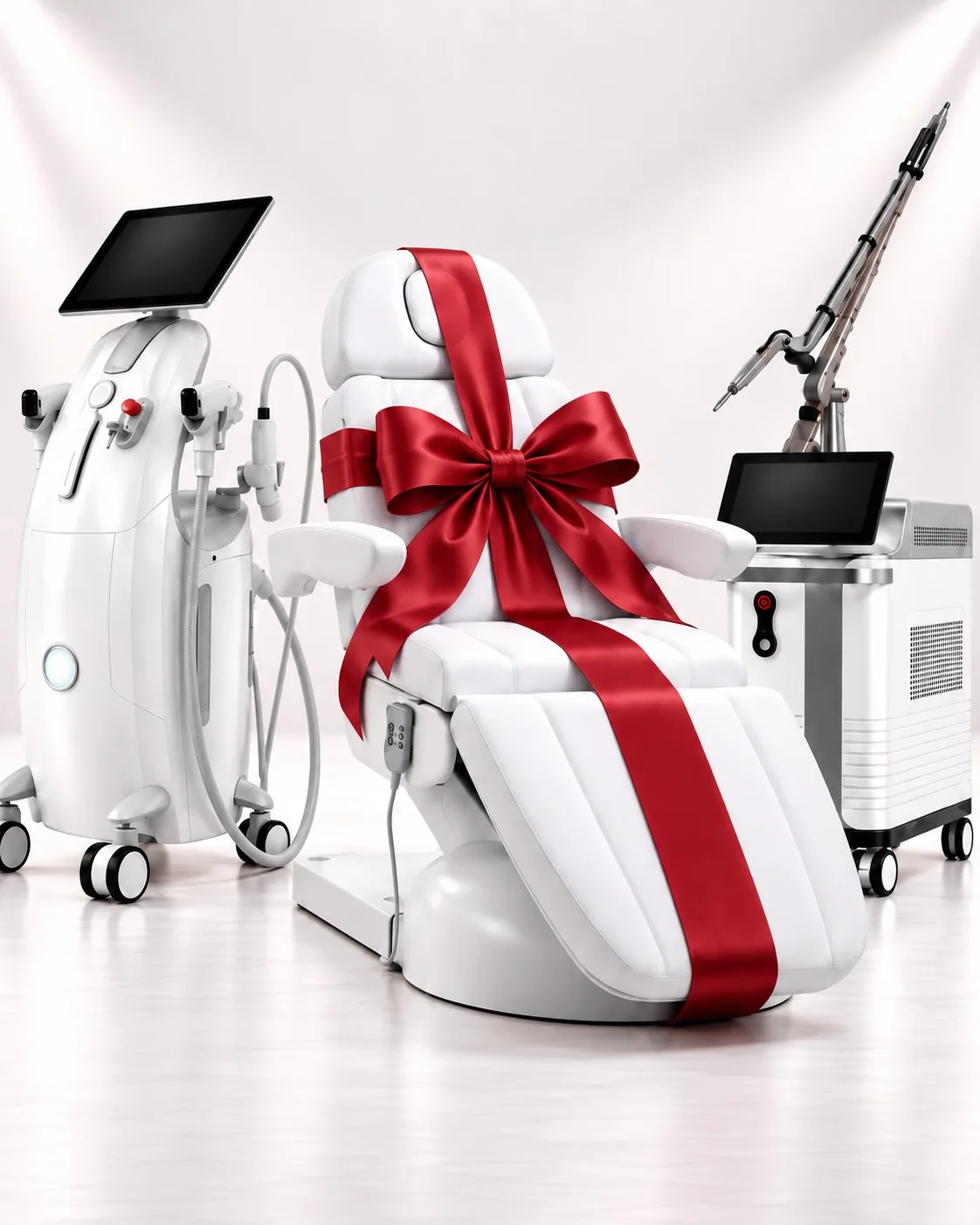 Medix Royal Diode ICE Laser en Pico Medix met gratis elektrische behandelstoel met rode strik